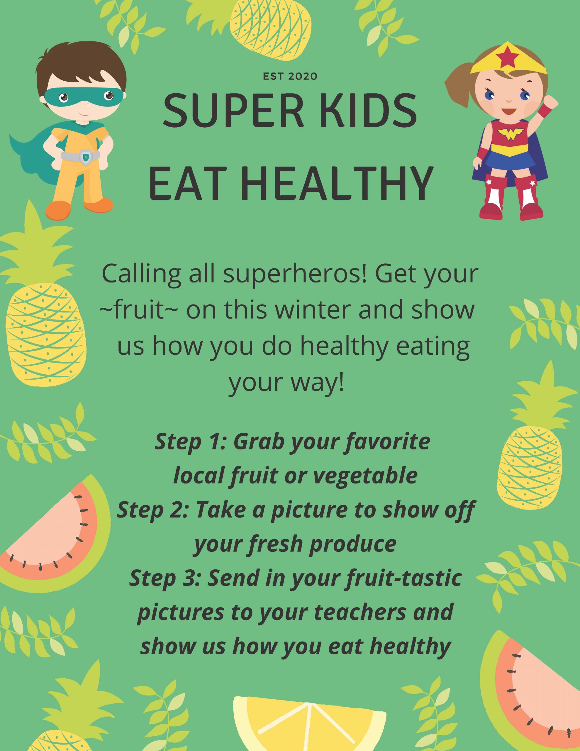 super kids eat healthy poster